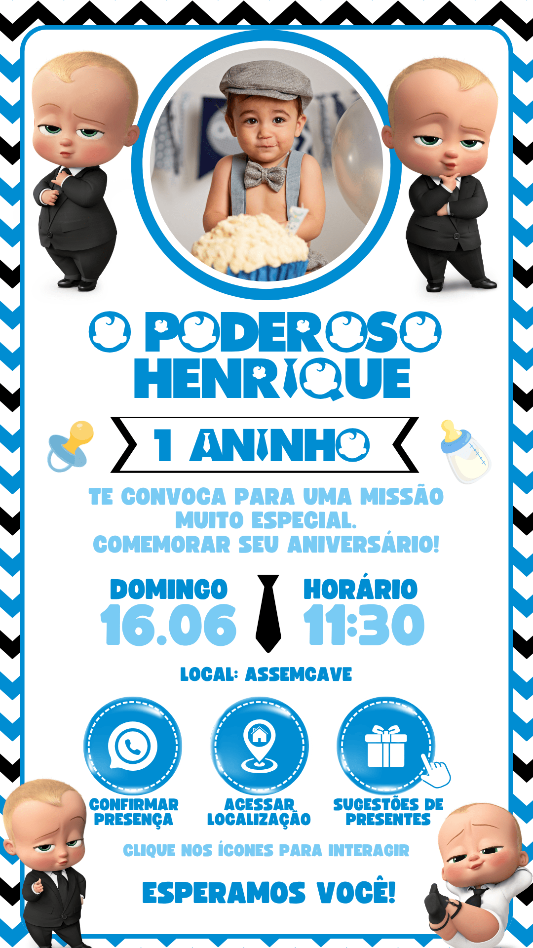 Convite Interativo - Poderoso Chefinho — imagem principal